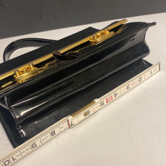 MEYER’S Black Vinyl Flap Satchel Expandable Purse - Picture 12 of 17